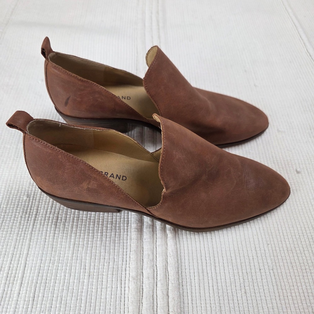Lucky Brand Macce Brown Leather Ankle Booties Women 8.5 Low Heel LP-MACCE - Picture 4 of 11